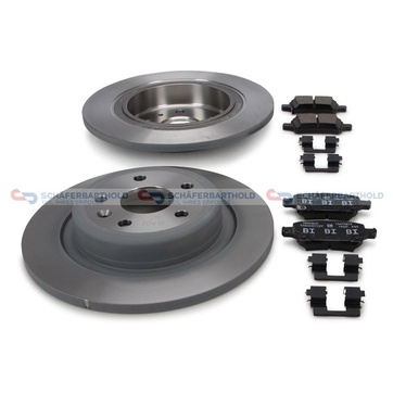 Bromssats, skivbroms, Bakaxel