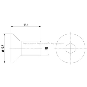Bult, Bromsskiva M8X1,25x 16,1mm
