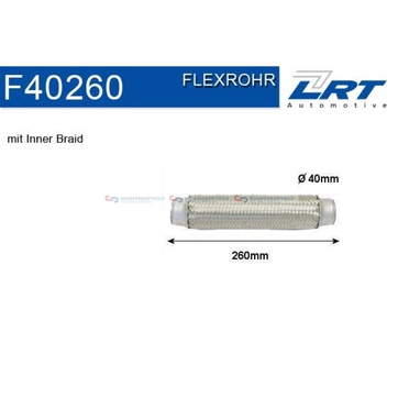 Flexrör, avgassystem 260mm innerväv