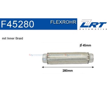 Flexrör, avgassystem 280mm innerväv