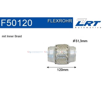 Flexrör, avgassystem 120,0mm innerväv