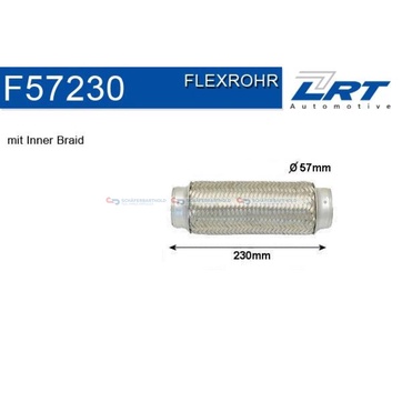 Flexrör, avgassystem 230mm innerväv