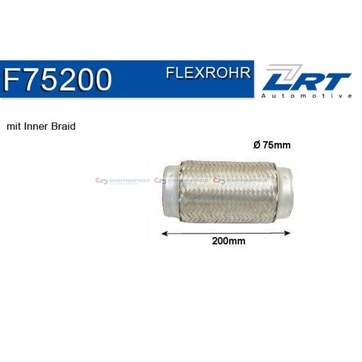 Flexrör, avgassystem 203,2mm innerväv